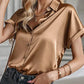 Amber | Satijnen blouse korte mouw